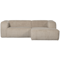 Woood Bean chaise loungue rechts grove ribstof - travertin