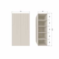 Woood Rain 2-deurs opbergkast grenen - dust