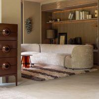 Woood Merge ladekast 6 lades hout - bruin/rood