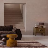 Woood Ferry ronde bijzettafel - ø30 cm - honinggeel