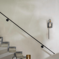 Lekar wandlamp 32x16x57 cm antiek brons/smoke glas van het woonmerk Light & Living