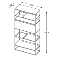 Nordic Home Jonah boekenkast - 181 cm