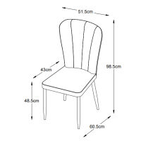 Nordic Home Isak eetkamerstoel - velvet - grijs