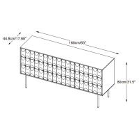 Nordic Home Magnus eiken dressoir - 160 cm - espresso