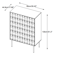 Nordic Home Magnus eiken drankkast  - 90 cm - espresso