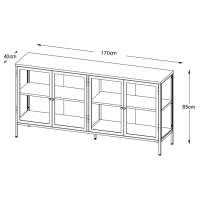 Nordic Home Ragnar dressoir - 170 cm - zwart