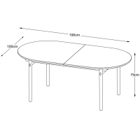 Nordic Home Leif eiken eettafel - 100 x 190 cm - naturel