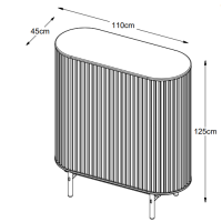 Nordic Home Leif eiken kabinet - 110 cm - naturel