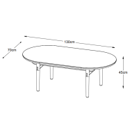 Nordic Home Leif eiken salontafel - 70 x 130 cm - naturel