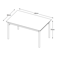 Nordic Home Mabel eettafel 90 x 140 cm