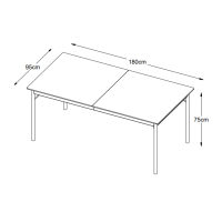 Nordic Home Mabel eettafel 95 x 180 cm