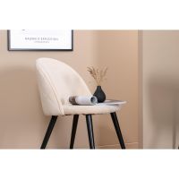 Svea Zako eetkamerstoel - ruitpatroon - velvet - beige