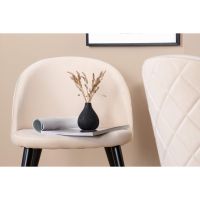 Svea Zako eetkamerstoel - ruitpatroon - velvet - beige