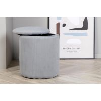 Svea Zara poef - rib - grijs