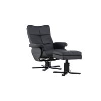 Svea Savo relax fauteuil met voetenbank - zwart