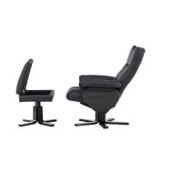 Svea Savo relax fauteuil met voetenbank - zwart