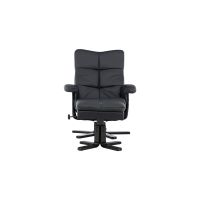 Svea Savo relax fauteuil met voetenbank - zwart
