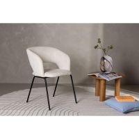 Svea Pirlo eetkamerstoel - linnen - wit