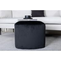 Svea Troy poef - velvet - zwart