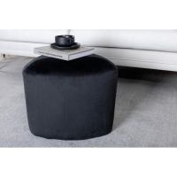 Svea Troy poef - velvet - zwart