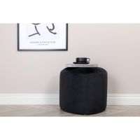 Svea Troy poef - velvet - zwart