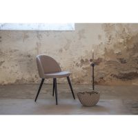 Svea Zako eetkamerstoel - ruitpatroon - linnnenlook - beige