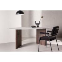 Svea Movo organische eettafel - 180 x 90 cm - betonlook