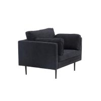 Svea Kora fauteuil - linnen - zwart