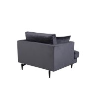 Svea Ruma fauteuil - velvet - donkergrijs