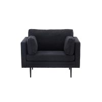 Svea Kora fauteuil - linnen - zwart