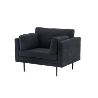 Svea Kora fauteuil - linnen - zwart