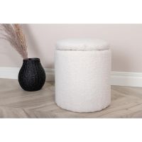 Svea Zara poef - teddy - wit
