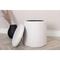 Svea Zara poef - teddy - wit