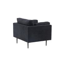 Svea Kora fauteuil - linnen - zwart