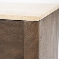 Eleonora TV meubel Lio - Mango hout & travertin - 200 cm - 3 deurs