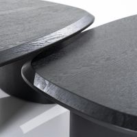 Eleonora Organische salontafel Walter - eiken - 96x78 cm - zwart