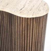 Eleonora Organische bijzettafel Mari - 50x33x44 cm - Mango hout & travertin