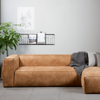 Hoekbank Bean Leder Rechts Cognac van het woonmerk WOOOD