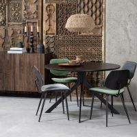 Woood Bruno eettafel rond 120cm MDF zwart