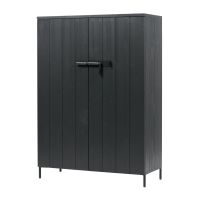 Kast Bruut 2-deurs grenen geborsteld diepzwart van het woonmerk WOOOD