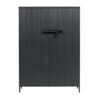 Kast Bruut 2-deurs grenen geborsteld diepzwart van het woonmerk WOOOD