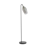 Light & Living Lukaro vloerlamp 67x30,5x160 cm - glas smoke/mat zwart
