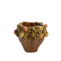 Light & Living Lemoni vaas deco Ø38x33 cm - keramiek bruin-oranje+groen