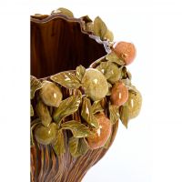 Light & Living Lemoni vaas deco Ø38x33 cm - keramiek bruin-oranje+groen