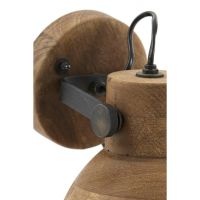 Light & Living Ilanio wandlamp 21x17x19 cm - hout bruin/mat zwart