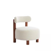 Light & Living Ferentino fauteuil - acacia hout/bouclé crème