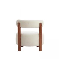 Light & Living Ferentino fauteuil - acacia hout/bouclé crème