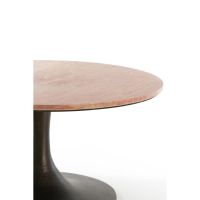 Light & Living Dolin bijzettafel Ø75x38 cm - rood travertin/donkerbruin