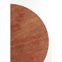 Light & Living Dolin bijzettafel Ø75x38 cm - rood travertin/donkerbruin