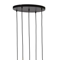 Light & Living Lukaro hanglamp 5L Ø45x36 cm - antiek brons/glas smoke